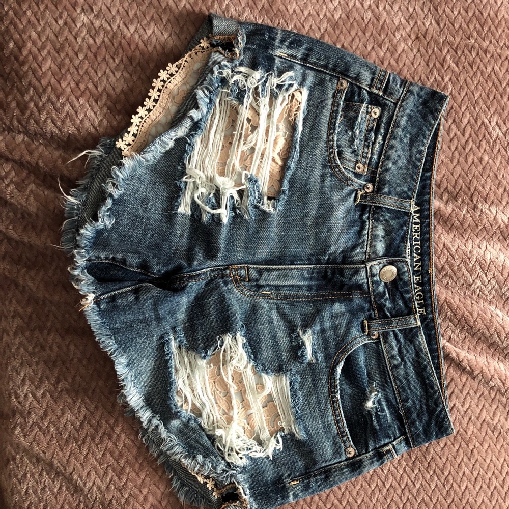 American eagle high rise jean shorts